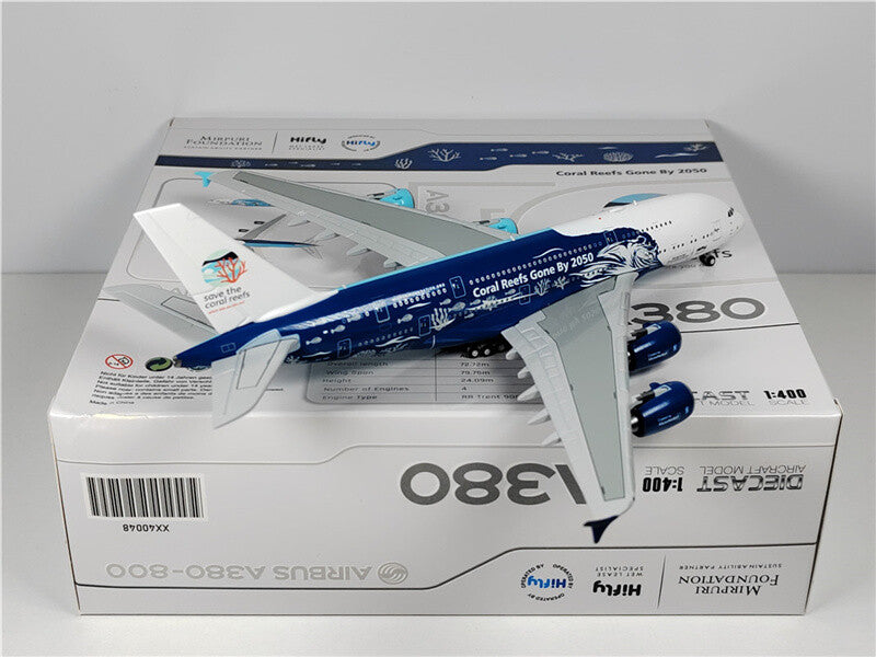 JC Wings Portugal HiFly FOR AIRBUS A380 9H-MIP 1:400 Aircraft Pre-built Model
