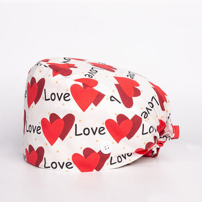 Surgical Cap Baotou Cap Fashion Floral Nurse Doctor Hat Buckle Classic Printing