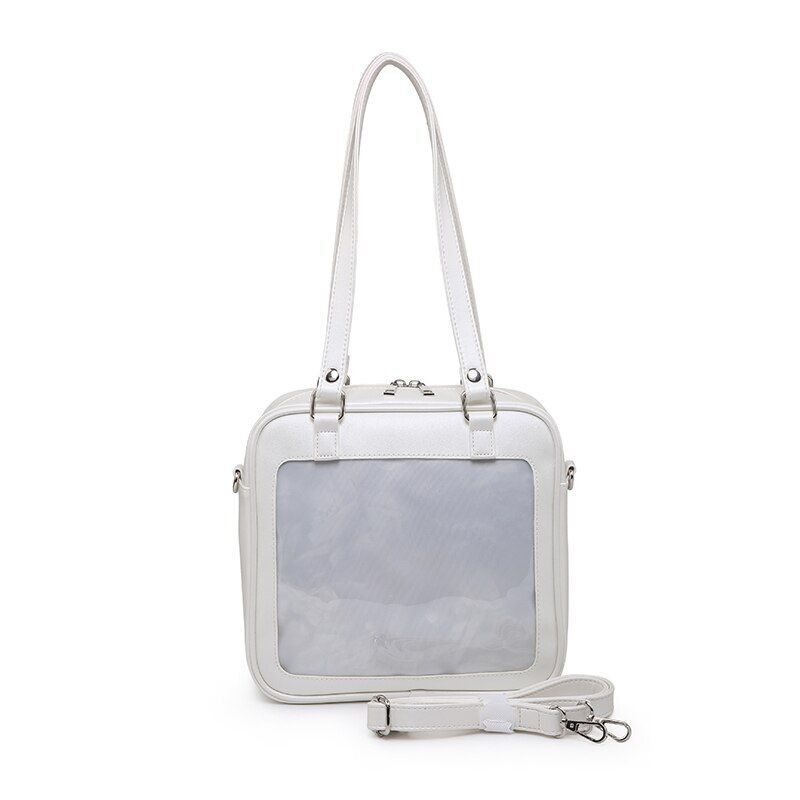 Square Bag Heart Backpack Clear Handbags Transparent Luxury Style Bag Polyester