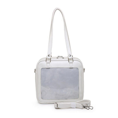 Square Bag Heart Backpack Clear Handbags Transparent Luxury Style Bag Polyester
