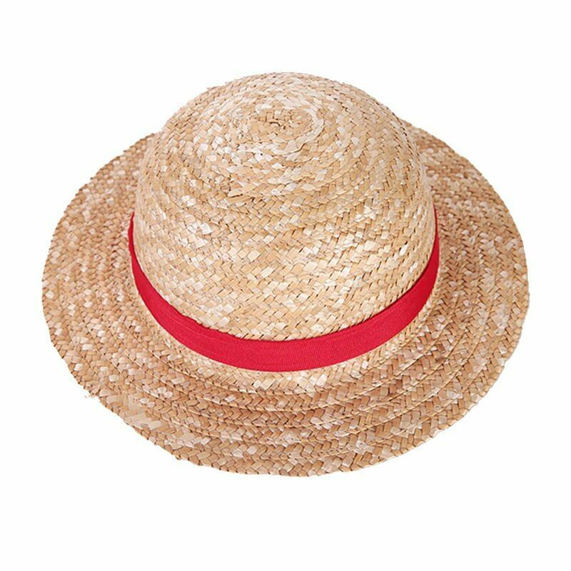 Unisex Caps One Piece Straw Hat Neck String Luffy Flat Cosplay Japanese Cartoon