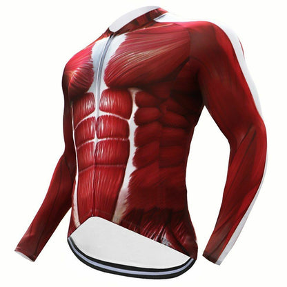 Cycling Jersey Red Muscle Giant Bike Shirts Printing Clothes Men's Human Costume