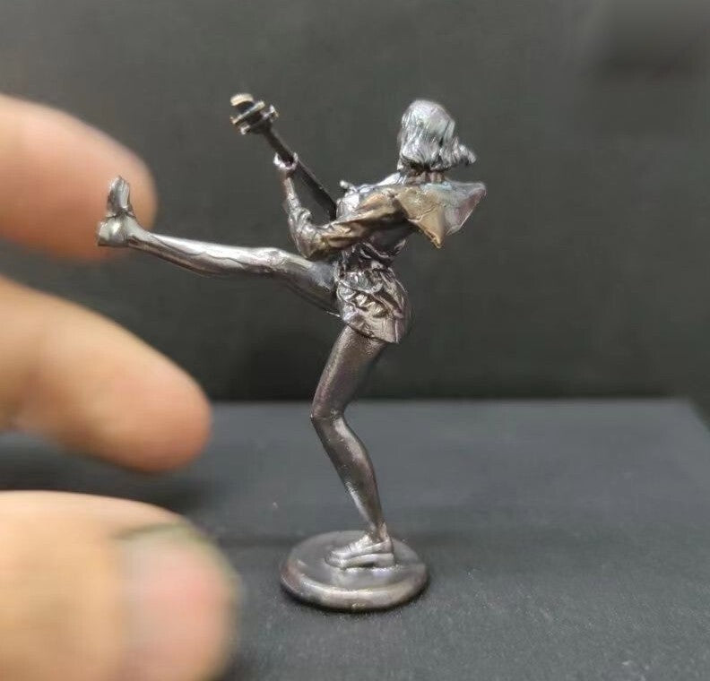 Brass Bass Girl Statue Art Beauty Music Model Artwork Decor
