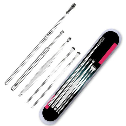 5 Pcs / Lot Stainless Steel Portable Spiral Choose Ear Wax Ear Care Removal Tool