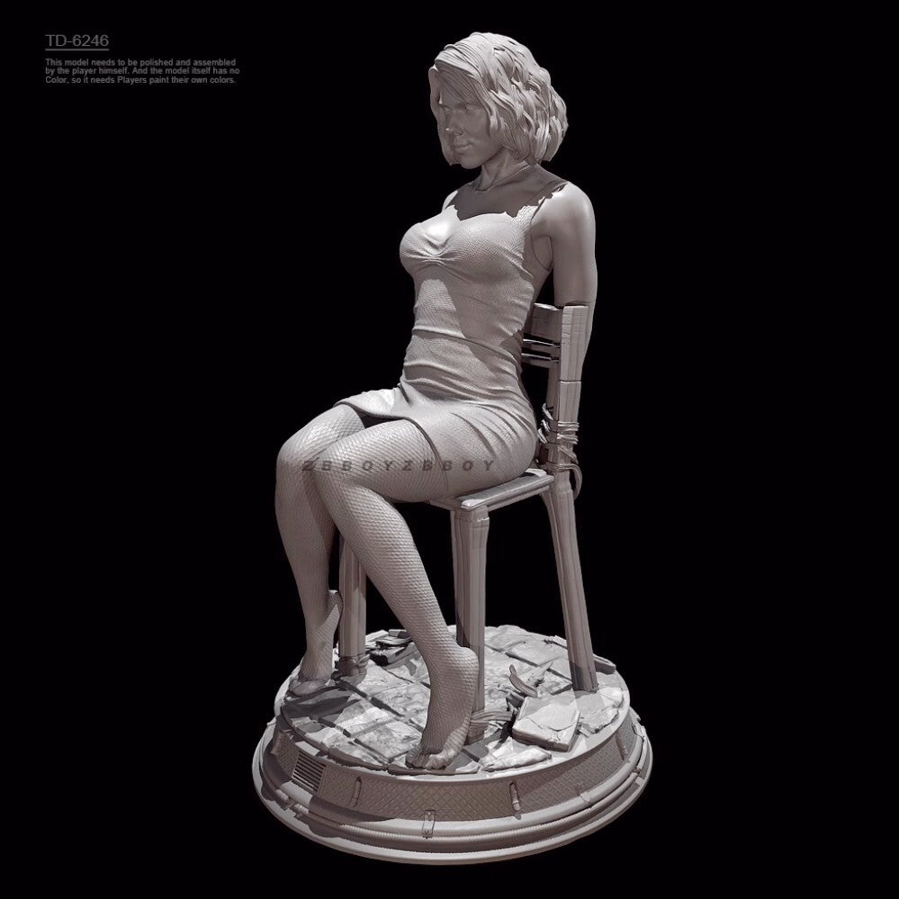 H/75mm resin figure model Female spy black widow 3D print Unassembled Unpainted