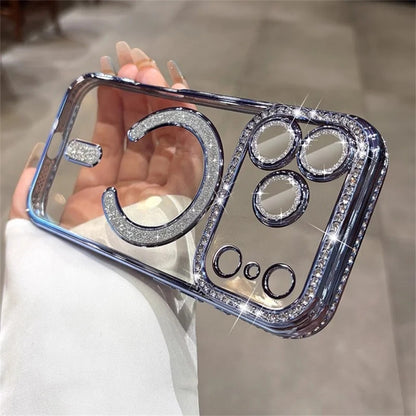 Luxury Glitter Magnetic Clear Case for iPhone 17/16/15/14 Pro Max Plus 7 color