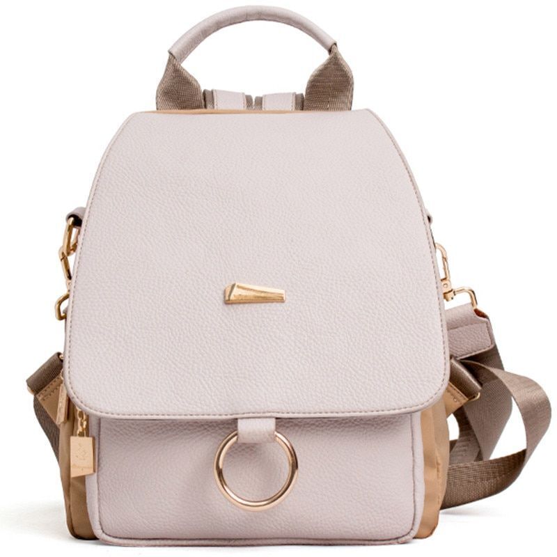 Backpack Shoulder Bag Synthetic Leather Nylon Backpacks Travel Bag Vintage Black