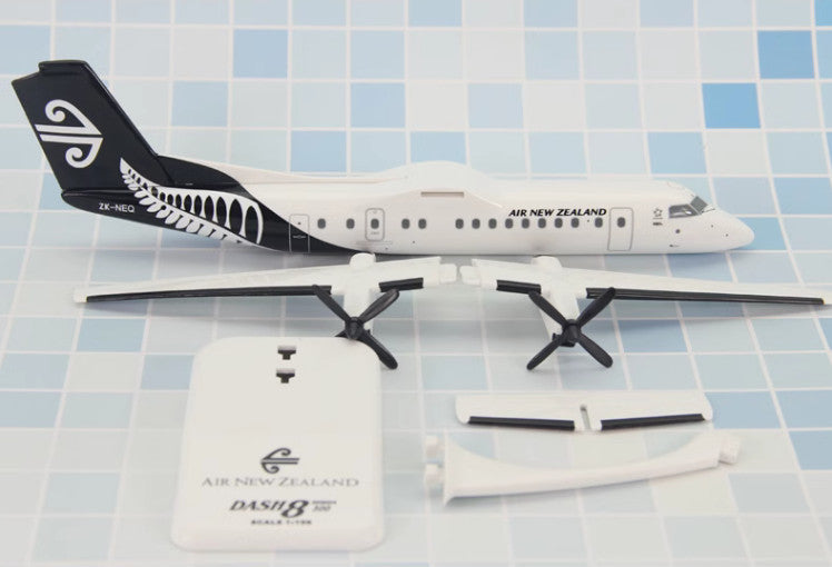 26CM 1:100 Risesoon Air New Zealand Dash 8-300 Aircraft ABS Plastic Plane Model