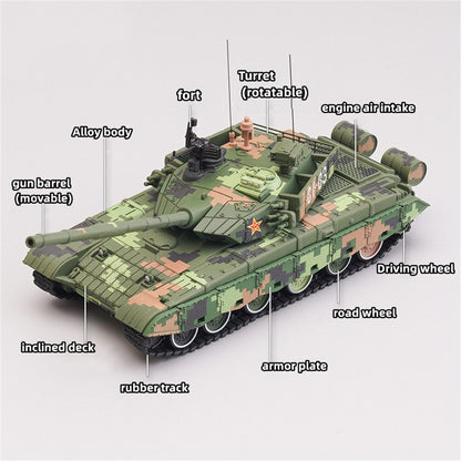 1:72 China ZTZ 99A Main Battle Tank Armored Model Vehicle Military Ornament Gift