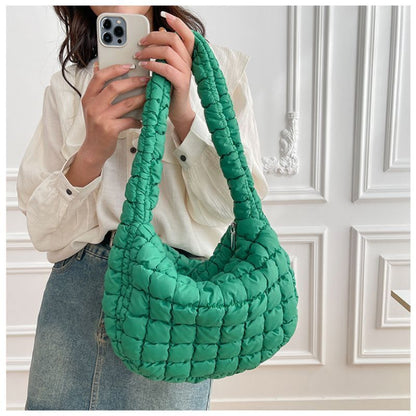 Leisure Personalized Shoulder Bag Pleated Cloud Soft Handbag Large Underarm Bag
