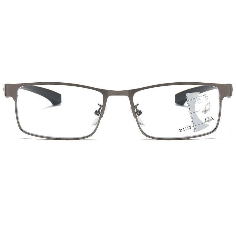 Intelligent zoom color changing dual-use anti blue light reading glasses