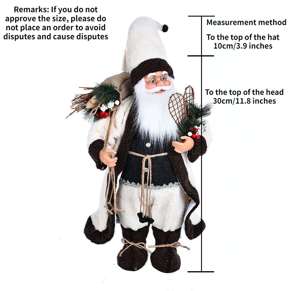 Christmas Ornaments 30-45cm Large Santa Claus Dolls Standing Figurine Home Decor