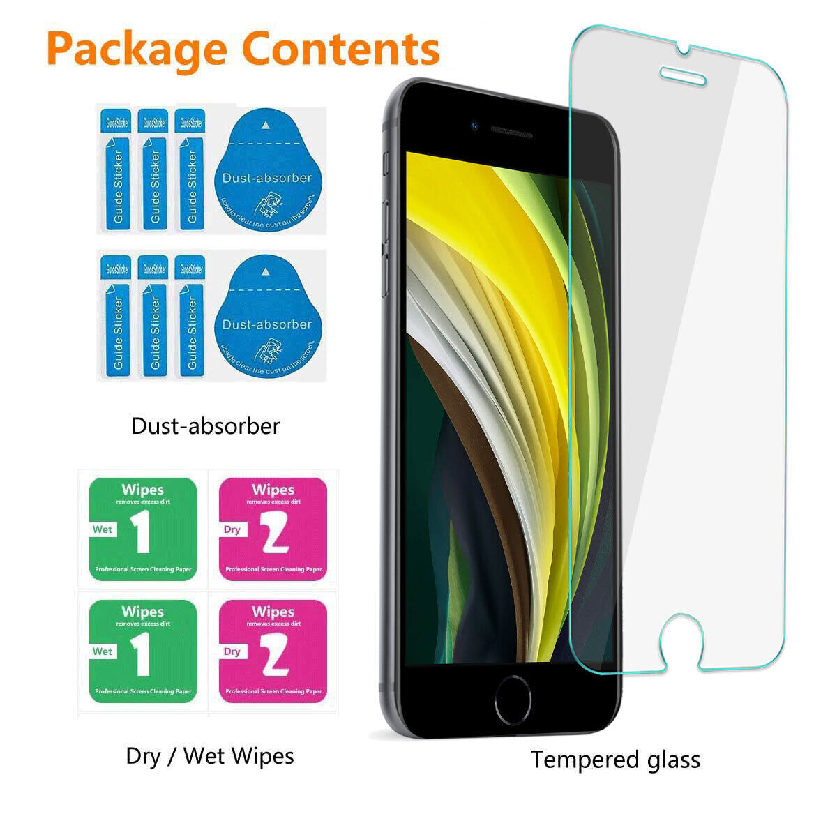 For Apple iPhone SE (2020)/SE2/SE 2nd Gen Tempered Glass Clear Screen Protector