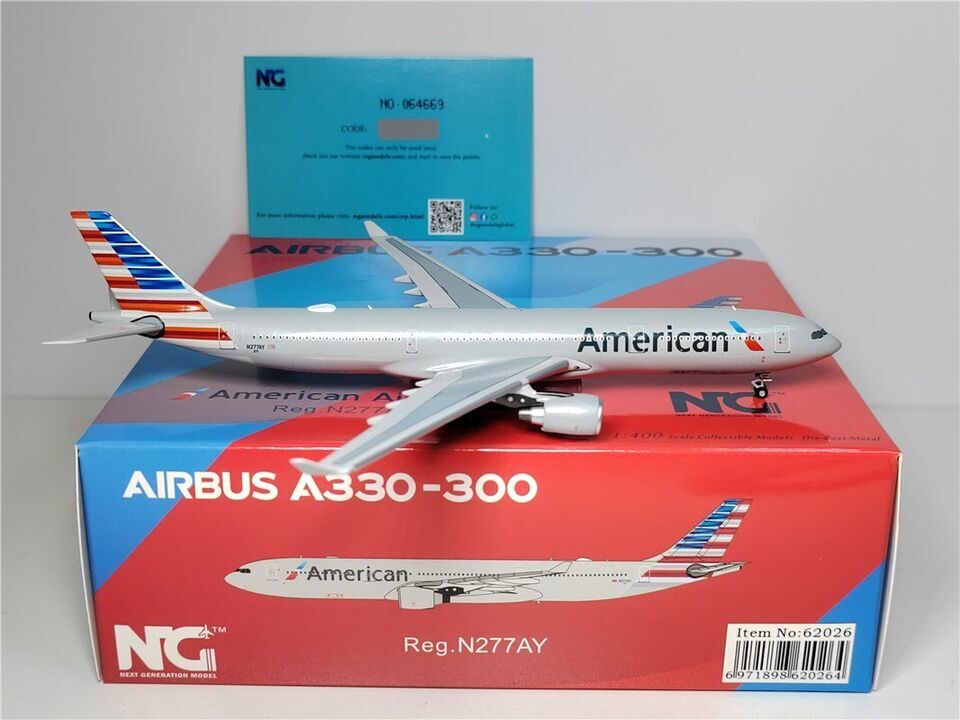 1:400 NG American AIRBUS A330-300 Passenger Airplane Diecast Aircraft Model