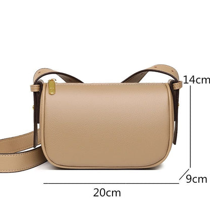 Shoulder Crossbody Tote Genuine Leather Bag Casual Simple Small Handbag Nylon