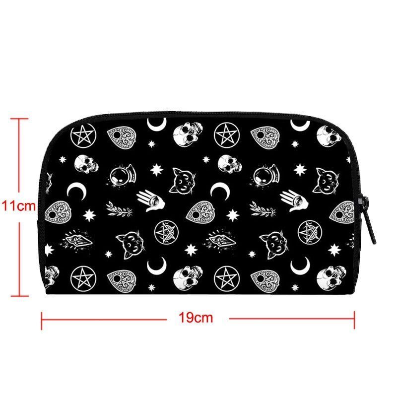 Cute Black Witch Wallet Money Bags Skull Gothic Purses Credit Card Phone Holder