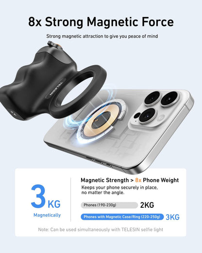 Fun Shot Magnetic Phone Camera Grip+ C03 Magnetic Selfie Light Creator Kit Compa