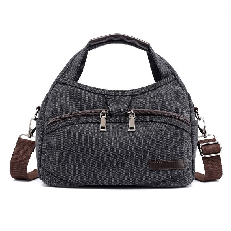 Small Tote Bag Shoulder Canvas Handbag Crossbody Purse Retro Messenger Bag Pouch