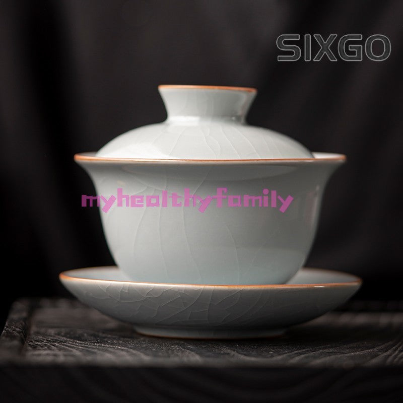 Rukiln Cover Bowls Teacups Single Tea Bowl for Household Sancai Ceramic Tea Set