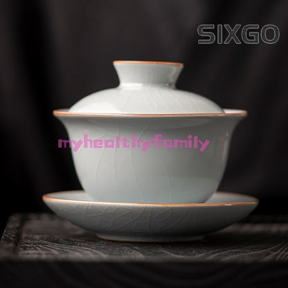 Rukiln Cover Bowls Teacups Single Tea Bowl for Household Sancai Ceramic Tea Set