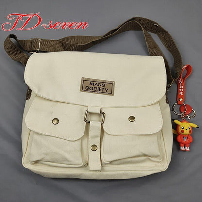 Women's Canvas Bag Department Messenger Bag Female Students Shoulder Bags 1 PC