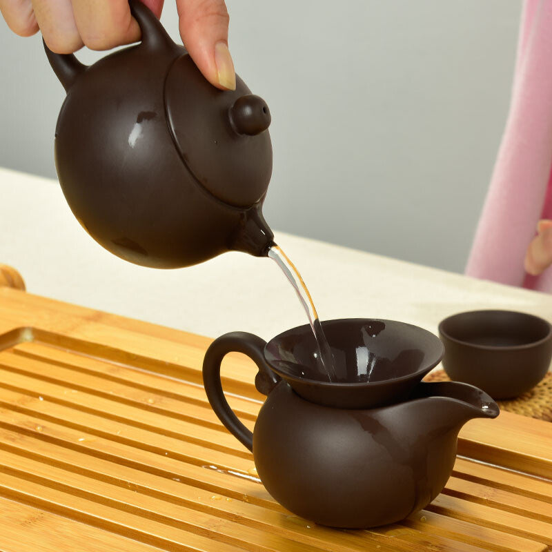 5pcs/lot Tea Pot & Tea Filter Set & Fair Cup For Black Tea Yixing Zisha Tea Set