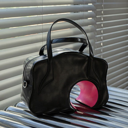 Geometric Shoulder Bag Fashion Messenger Bag Synthetic Leather Tote Purse Square