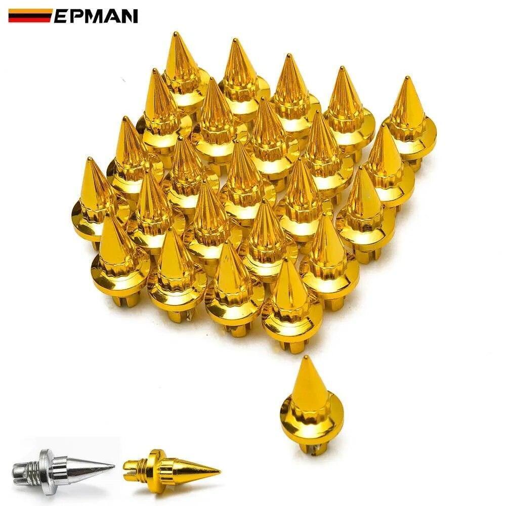 Car Plastic Wheel Cap 25pcs Tires Rim Spike Rivets Nuts Lip Screw Bolt Accessory