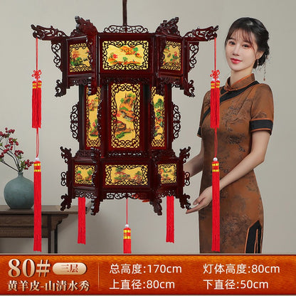 Palace Lantern Carved Wooden Chinese Lantern Balcony Red Outdoor Decoracion