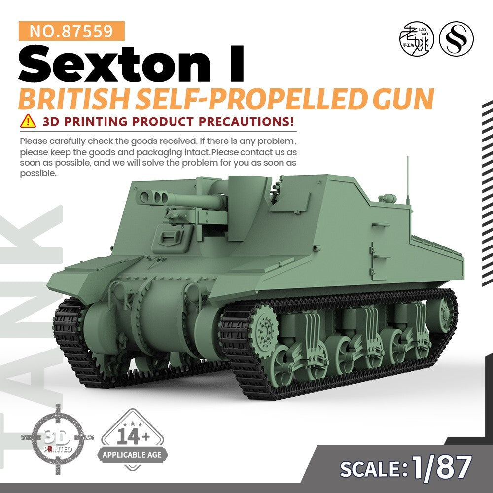 SSMODEL SS87559 1/87 Military Model Kit British Sexton I Self-Propelled Gun