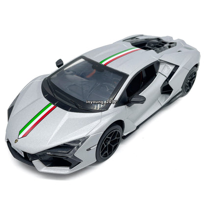 1/24 Lamborghini Revuelto Model Car Diecast Toy Cars Boys Toys for Kids Silver