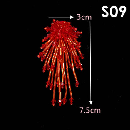 Tassel Nail Bead Cloth Paste Bag Earrings Jewelry Accessories Patch DIY Material