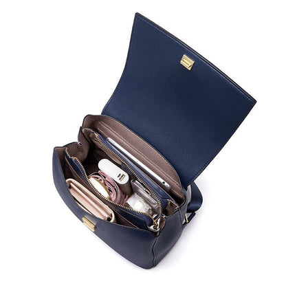 Fashion Backpack Large Luxury Travel Laptop School Bags Split Leather Polyester