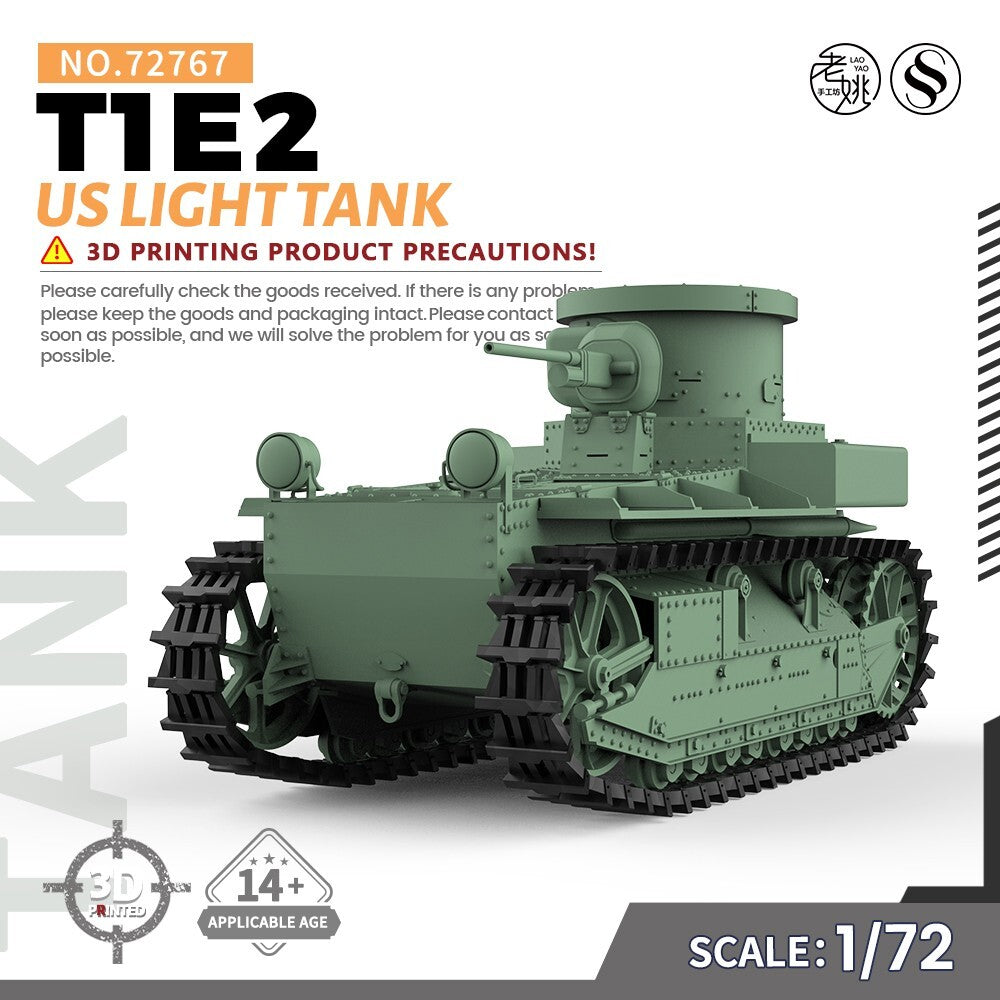 SSMODEL SS72767 1/72 25mm Military Model Kit US T1E2 Light Tank