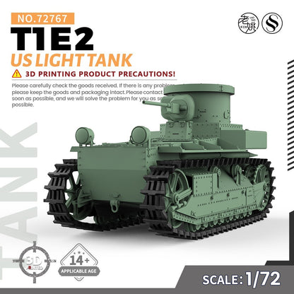 SSMODEL SS72767 1/72 25mm Military Model Kit US T1E2 Light Tank