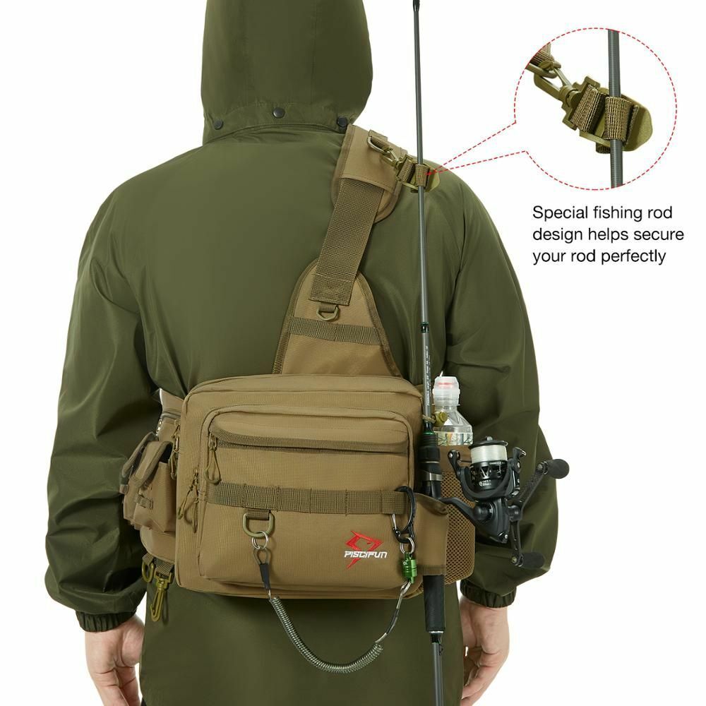 Fishing Bag Multifunctional Tackle Nylon Outdoor Water-resistant Sling Reel Lure