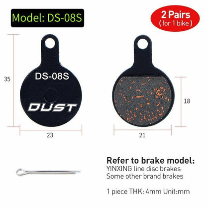 Bicycle Disc Brake Pad 2 pairs (4 pcs) Bike Hydraulic Semi-Metallic Cycling SRAM