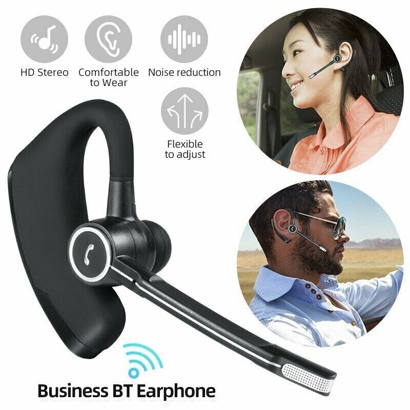 Bluetooth Earpiece Wireless Headset Driving Trucker Earbuds Noise Cancelling US