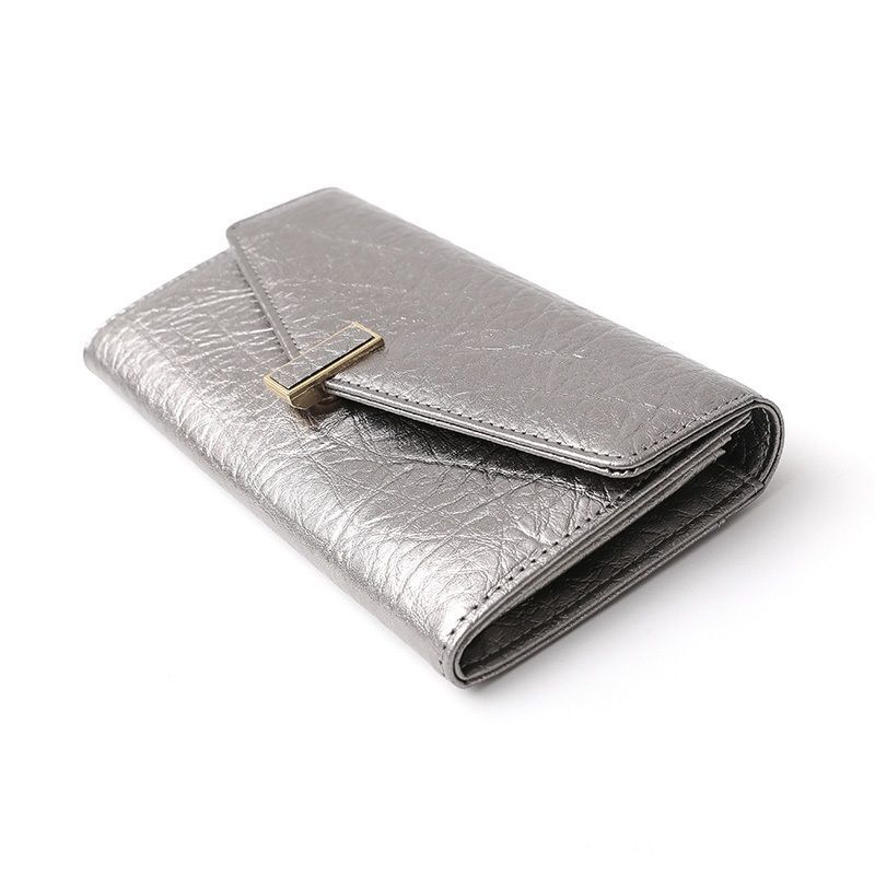 Genuine Leather Wallet Long Purse Clutch Bag 10*19*2.5cm Black Blue Wallets 1PC