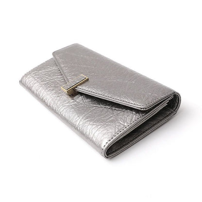Genuine Leather Wallet Long Purse Clutch Bag 10*19*2.5cm Black Blue Wallets 1PC