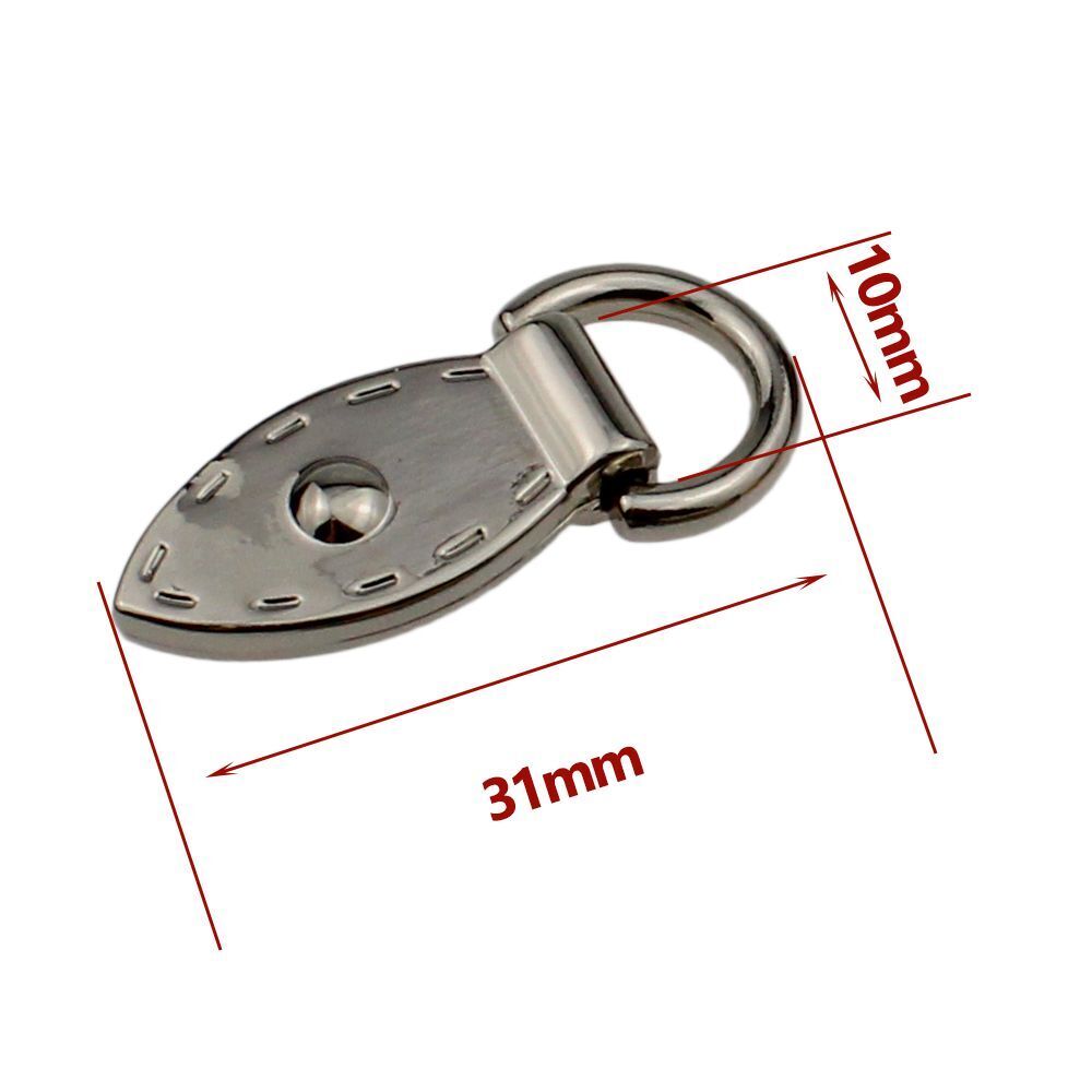 Bag Connector 20Pcs Metal Leaf Shape Leather Craft Anchor D-Ring Buckle W/ Screw