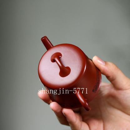 Real Yixing Zisha Tea Pot 80ml Red Clay Small Pot Marked 10 Infuser Holes China