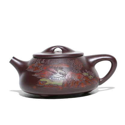 Full Handmade Tea Pot Marked Real Yixing Zisha Old Purple Clay Shipiao Pot 260ml