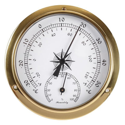 Hygrometer Barometer 115mm Wall Mounted Thermometer Tidal Clock Weather Station