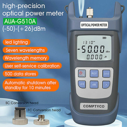FTTH Fiber Optical Power Meter AUA-G510A Tester -50dBm~+26dBm SC/FC Connector