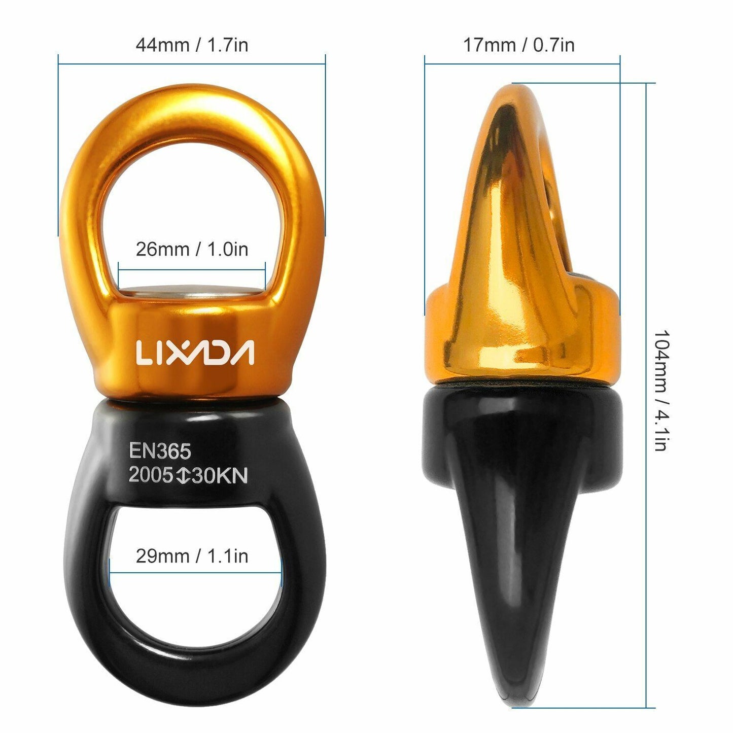 Swing Swivel Clips Safest Rotational Device Carabiner Climbing Rope Heavy Duty