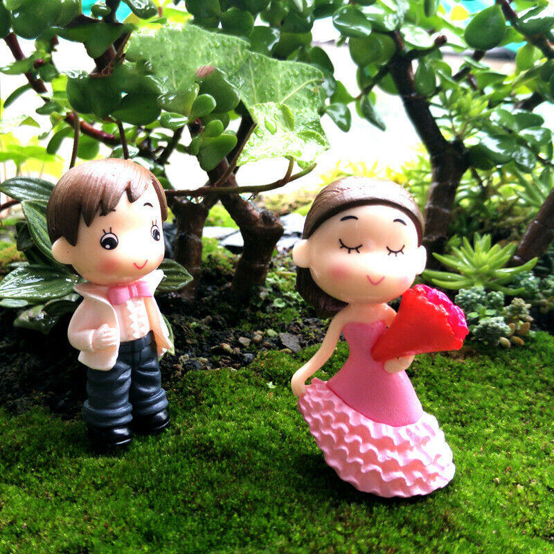Romantic Wedding Landscaping Ornaments 1pair Moss Micro Landscape Bouquet Couple