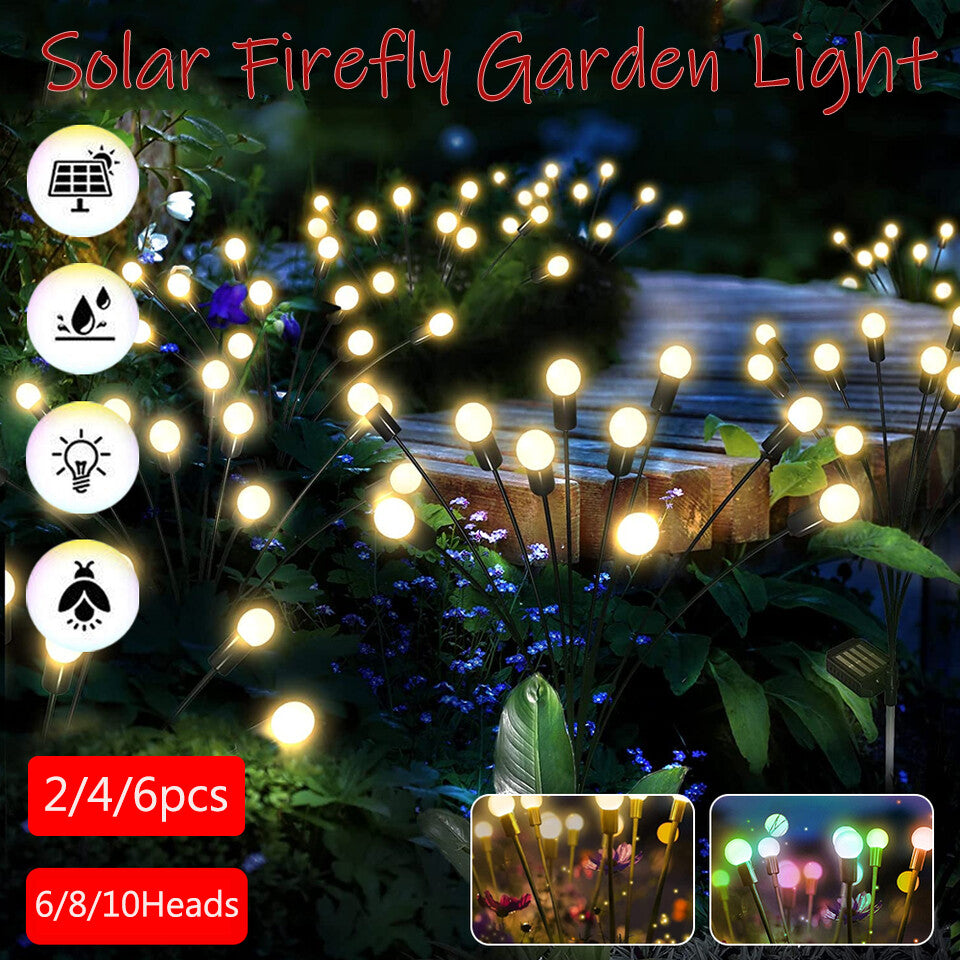 Solar Firefly Garden Light Swaying Outdoor Landscape Lamp Bulb Christmas Decor