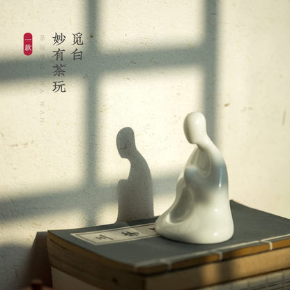 10.5cm Chinese Ceramic Ornaments Monk Tea Pet Creative Handmade Tea Play Zen Tea
