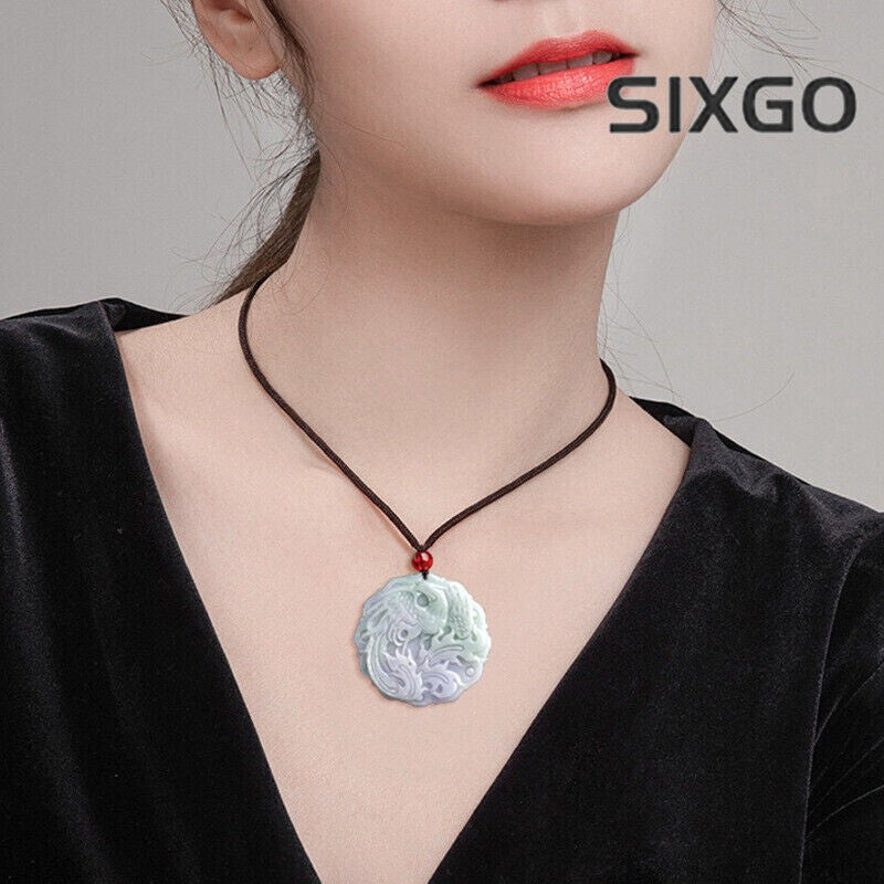 Real Grade A 100% Natural Lavender Jade Jadeite Women Circle Phoenix Pendant